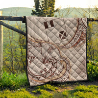 Wallis and Futuna Premium Quilt - Hibiscus Flowers Vintage Style - Polynesian Pride