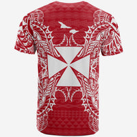 Wallis and Futuna T Shirt Wallis et Futuna Coat of Arms Map Polynesian Tattoo Red White - Polynesian Pride