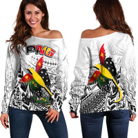 Papua New Guinea And Chimbu Province Off Shoulder Sweater LT6 Women white - Polynesian Pride