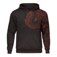 Micronesia All Over Print Hoodie Yap In My Heart Red Unisex Black - Polynesian Pride