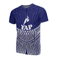 Yap Polynesian T Shirt Blue Pride Map and Seal Unisex Blue - Polynesian Pride
