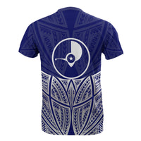 Yap Polynesian T Shirt Blue Pride Map and Seal - Polynesian Pride