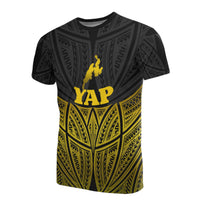 Yap Polynesian T Shirt Gold Pride Map and Seal Unisex Gold - Polynesian Pride