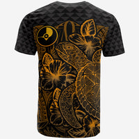 Yap T Shirt Yap Flag Turtle Hibiscus Gold - Polynesian Pride