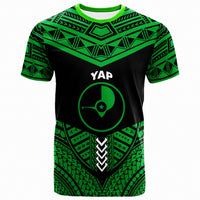 Yap T Shirt Tribal Pattern Cool Style Blue Color Unisex Green - Polynesian Pride