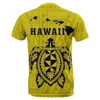 Turtle Polynesian Map T Shirt Yellow - Polynesian Pride