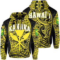 Polynesian Kanaka Maoli Hawaii Hoodie Yellow Gel Style Unisex Yellow - Polynesian Pride