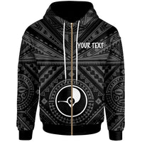 Yap Custom Zip up Hoodie Yap Seal With Polynesian Tattoo Style Unisex Black - Polynesian Pride