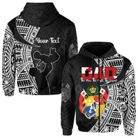 Custom Tonga Hoodie Happy Tongan Fathers Day LT13 Zip Hoodie Black - Polynesian Pride