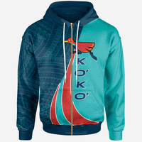 Guam Zip Hoodie KoKo Sport Unisex Blue - Polynesian Pride