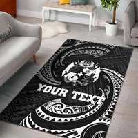 Tonga Polynesian Custom Personalised Area Rug - White Tribal Wave White - Polynesian Pride