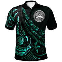 American Samoa Polo Shirt The Flow Of The Ocean Green Unisex Green - Polynesian Pride