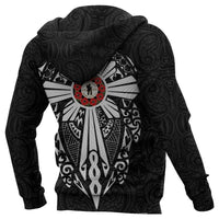New Zealand ANZAC Zip up Hoodie, Lest We Forget Maori Cross Tattoo Zipper Hoodie - Polynesian Pride