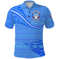 Apifoou College Polo Shirt Tonga Unique Version Full Blue - Polynesian Pride