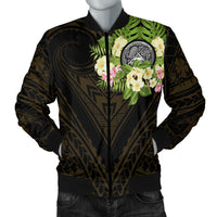 American Samoa Men's Bomber Jacket - Polynesian Gold Patterns Collection - Polynesian Pride