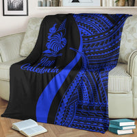 New Caledonia Premium Blanket - Blue Polynesian Tentacle Tribal Pattern Crest - Polynesian Pride