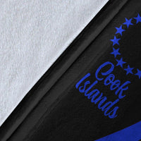 Cook Islands Premium Blanket - Blue Polynesian Tentacle Tribal Pattern - Polynesian Pride