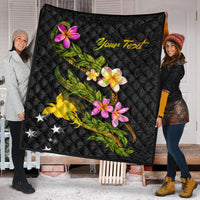 Papua New Guinea Polynesian Custom Personalised Quilt - Plumeria Tribal - Polynesian Pride