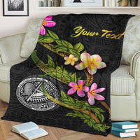 American Samoa Polynesian Custom Personalised Blanket - Plumeria Tribal - Polynesian Pride
