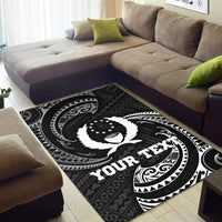Pohnpei Micronesia Custom Personalised Area Rug - White Tribal Wave - Polynesian Pride
