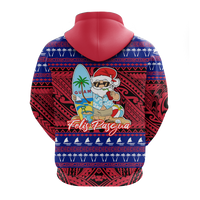 Guam Christmas Felis Pasgua Santas Guam Surf Board Hoodie LT2 - Polynesian Pride