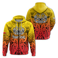 Custom Marquesas Islands Marquesan Tattoo Hoodie LT12 Zip Hoodie Red - Polynesian Pride
