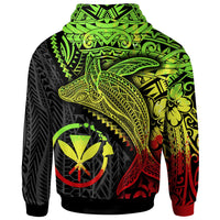 Hawaii Kanaka Maoli Map Hoodie Humpback Whale & Coat of Arms Reggae - Polynesian Pride