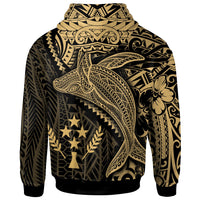 Kosrae Hoodie Humpback Whale & Coat of Arms Gold - Polynesian Pride