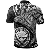 Federated States of Micronesia Polo Shirt Humpback Whale and Coat of Arms White - Polynesian Pride