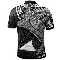 Tokelau Polo Shirt Humpback Whale and Coat of Arms White - Polynesian Pride