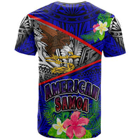 American Samoa T Shirt Custom American Samoa Eagle Flag Style With Polynesian Patterns T Shirt LT10 - Polynesian Pride