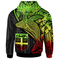 Fiji Hoodie Humpback Whale & Coat of Arms Reggae - Polynesian Pride