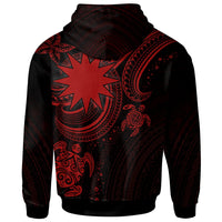 Nauru Custom Zip up Hoodie Red Turtle - Polynesian Pride