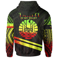 Tahiti Zip Hoodie In My Heart Style Reggae Polynesian Patterns - Polynesian Pride