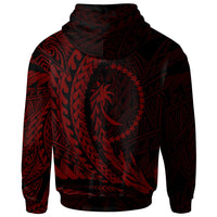 Chuuk State Zip Hoodie Red Custom Wings Style - Polynesian Pride
