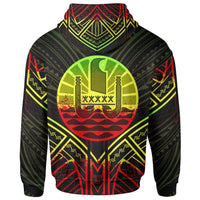 French Polynesia Zip Hoodie French Polynesia Seal Reggae Tribal Patterns - Polynesian Pride