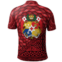 Tonga Polo Shirt Hihifo Tapa Patterns With Bamboo - Polynesian Pride