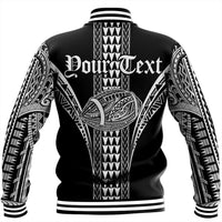 (Personalised) Hawaii Baseball Jacket - Black White Football Baseball Jacket - AH - Polynesian Pride