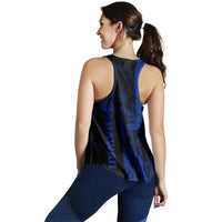 Hawaii King Polynesian Women's Racerback Tank - Lawla Style Blue - AH - Polynesian Pride