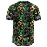 Hawaii Hibiscus And Plumeria Green Baseball Jersey - Polynesian Pride