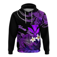 Custom Hawaii Turtle With Plumeria Leaf Purple Hoodie LT12 - Polynesian Pride