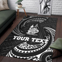 New Caledonia Polynesian Custom Personalised Area Rug - White Tribal Wave - Polynesian Pride