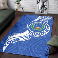 (Custom Personalised) Pohnpei Area Rug - Micronesia Pride Blue - LT12 - Polynesian Pride