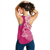 (Custom Personalised) Breast Cancer Pink Ribbon Butterfly Polynesian Pink Version Women Tank Top - LT12 - Polynesian Pride