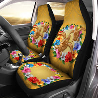 Hawaii Turtle Hibiscus Wreath Polynesian Car Seat Covers - Crown Style - AH - Polynesian Pride