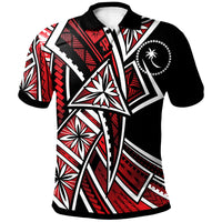 Chuuk Polo Shirt Tribal Flower Special Pattern Red Color Unisex Red - Polynesian Pride