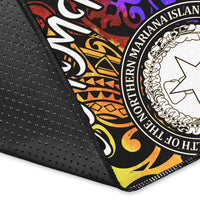 Northern Mariana Islands Area Rug - Rainbow Polynesian Pattern - Polynesian Pride