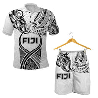 Combo Polo Shirt and Men Short Fiji Rugby Polynesian Waves Style 5XL - Polynesian Pride