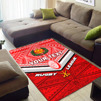 (Custom Personalised) Tonga Rugby Mate Ma'a Tonga Tapa Pattern Area Rug - LT2 - Polynesian Pride