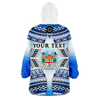Custom Text And Number Fiji Kaiviti Fijian Special Tapa Pattern Wearable Blanket Hoodie LT14 - Polynesian Pride